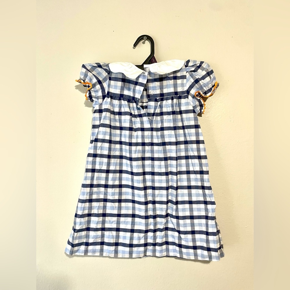 Classic Whimsy Three Smocked Pumpkins Bishop Dress Girl's Size 4T - Picture 4 of 6